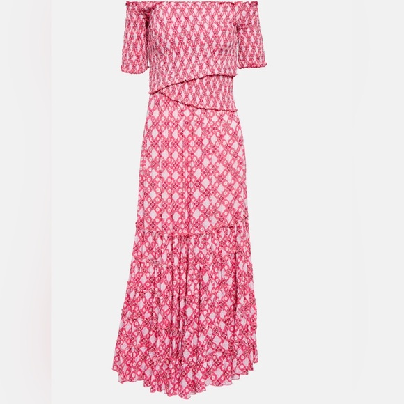 Poupette St Barth Elegant Pink Off-Shoulder Dress Size S - Picture 2 of 11